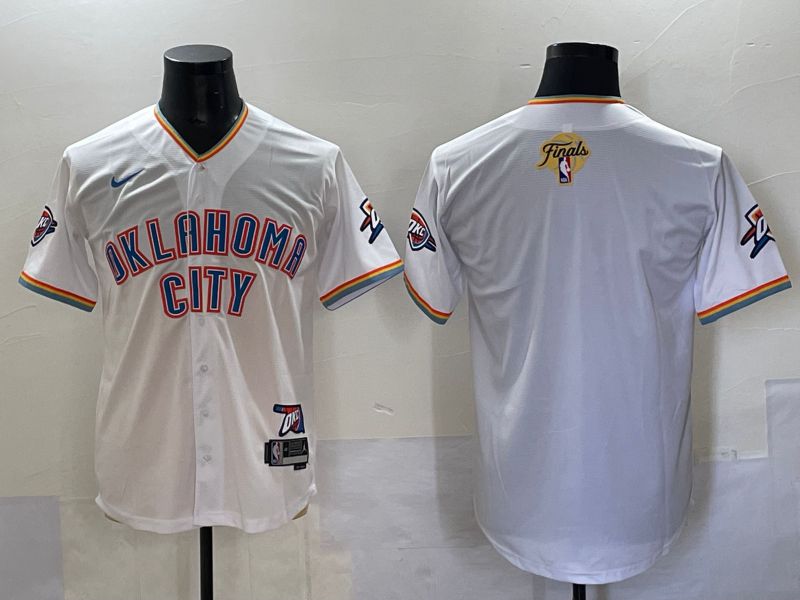 Men 2025 Oklahoma City Thunder Blank White Nike Joint Name NBA Jersey style 1->oklahoma city thunder->NBA Jersey